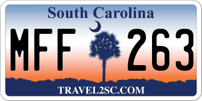 SC license plate MFF263