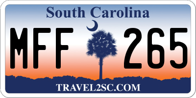 SC license plate MFF265