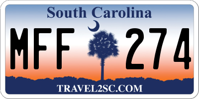 SC license plate MFF274
