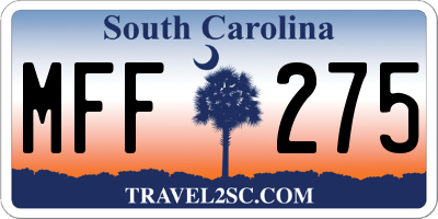 SC license plate MFF275