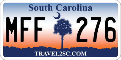 SC license plate MFF276