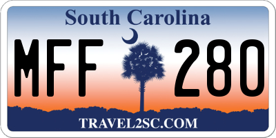 SC license plate MFF280