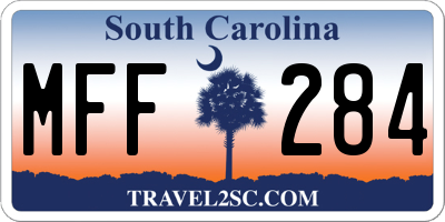 SC license plate MFF284