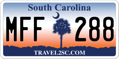 SC license plate MFF288