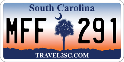 SC license plate MFF291