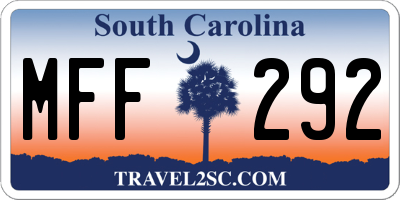 SC license plate MFF292