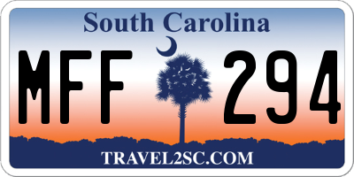 SC license plate MFF294