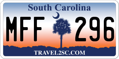 SC license plate MFF296