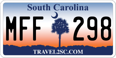 SC license plate MFF298