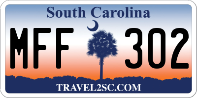 SC license plate MFF302