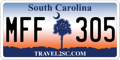 SC license plate MFF305