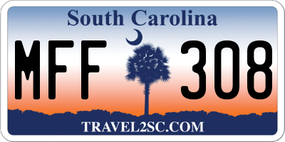 SC license plate MFF308