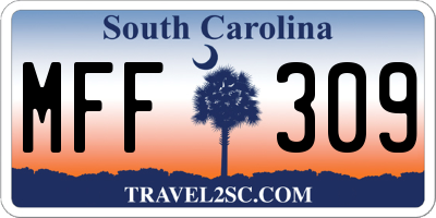 SC license plate MFF309