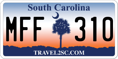 SC license plate MFF310