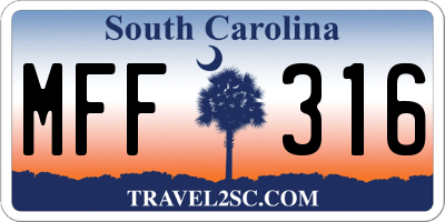 SC license plate MFF316