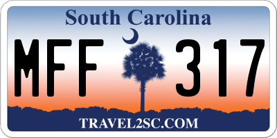 SC license plate MFF317