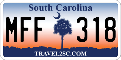 SC license plate MFF318