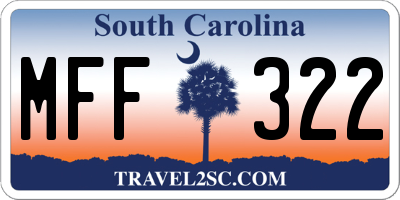SC license plate MFF322