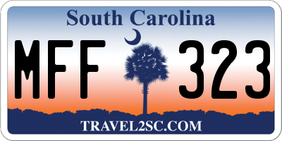SC license plate MFF323