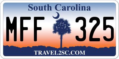 SC license plate MFF325