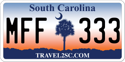 SC license plate MFF333