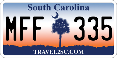 SC license plate MFF335