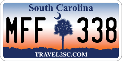 SC license plate MFF338
