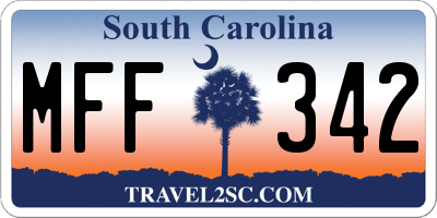 SC license plate MFF342