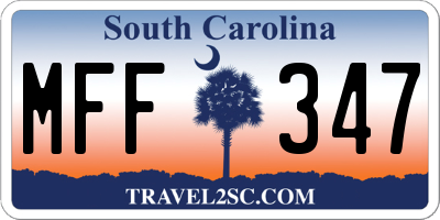 SC license plate MFF347