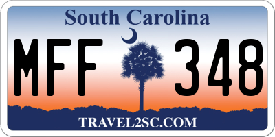 SC license plate MFF348