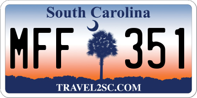 SC license plate MFF351