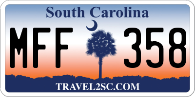 SC license plate MFF358