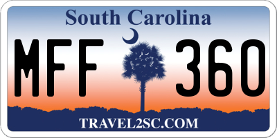 SC license plate MFF360