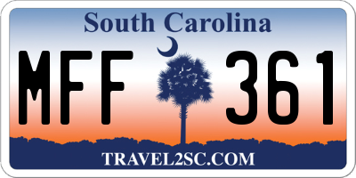 SC license plate MFF361