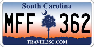 SC license plate MFF362