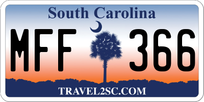 SC license plate MFF366