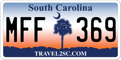 SC license plate MFF369