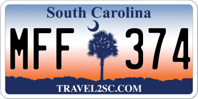 SC license plate MFF374