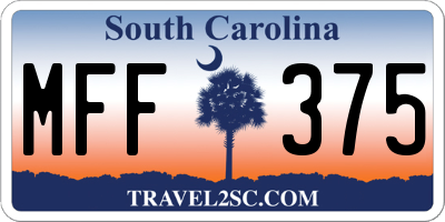 SC license plate MFF375