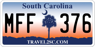 SC license plate MFF376