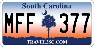 SC license plate MFF377