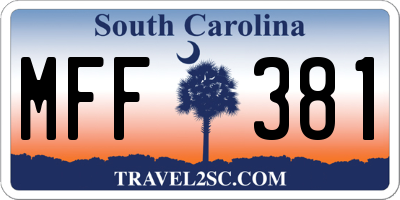 SC license plate MFF381
