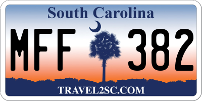 SC license plate MFF382
