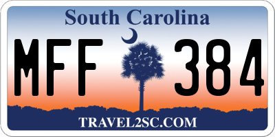 SC license plate MFF384