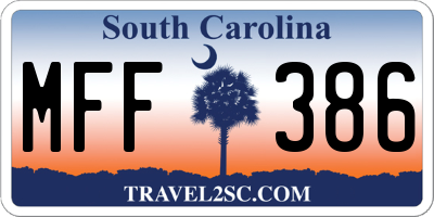 SC license plate MFF386