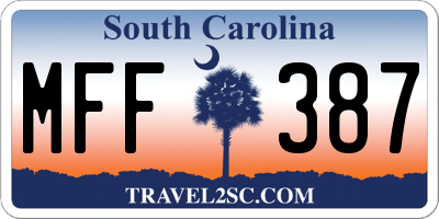 SC license plate MFF387