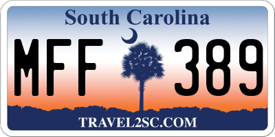 SC license plate MFF389