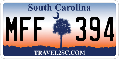 SC license plate MFF394