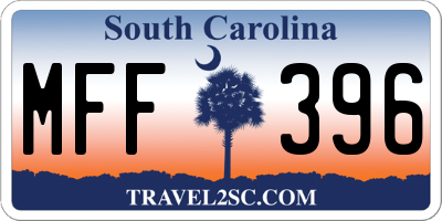 SC license plate MFF396