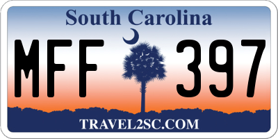 SC license plate MFF397